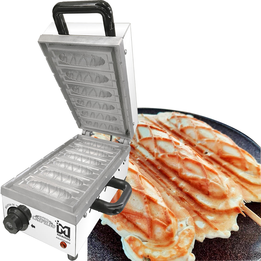 Maquina de Crepe Suíço Palito 6 crepes Profissional
