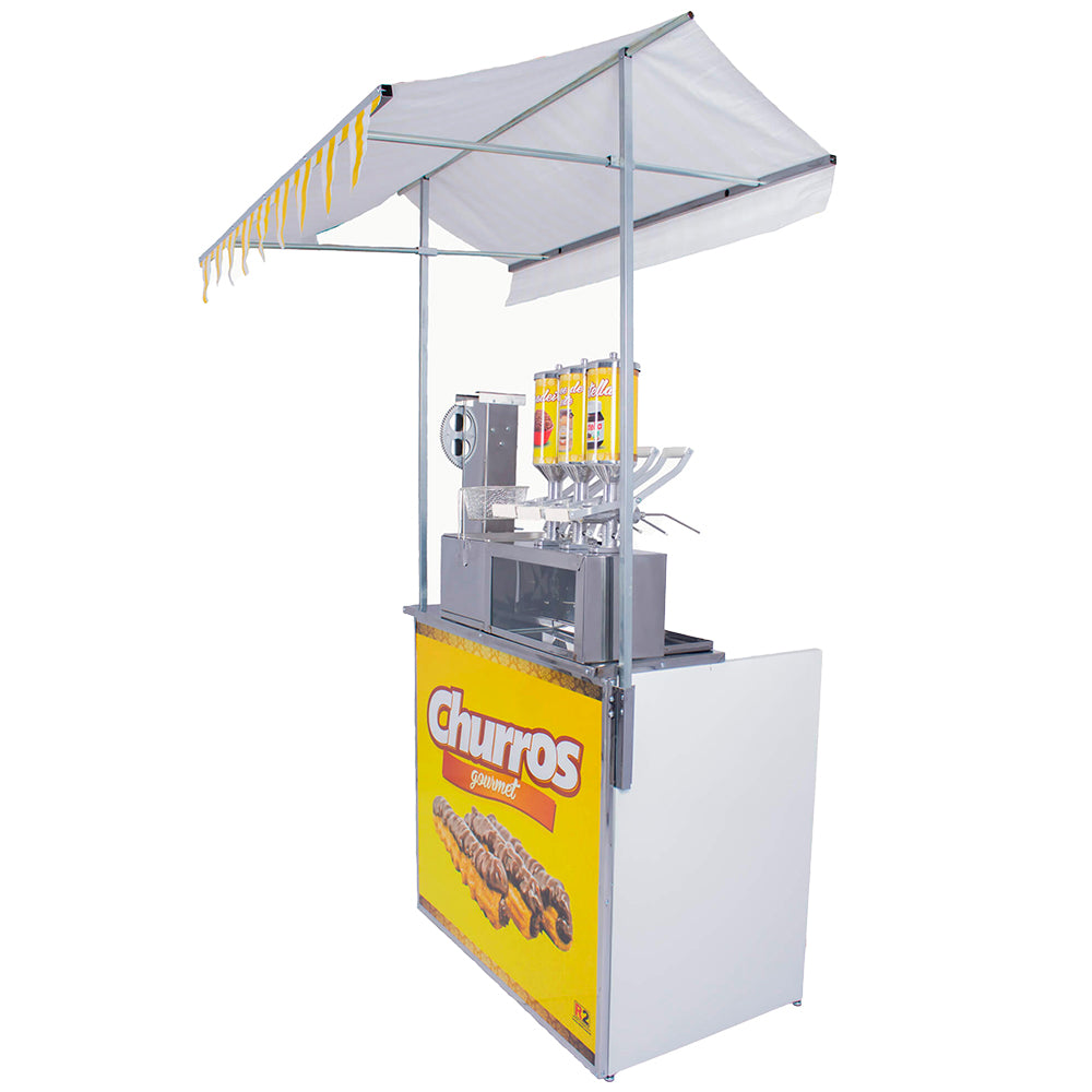 Barraca de Churros Profissional com 3 Doceiras Masseira Engrenagem Elétrica