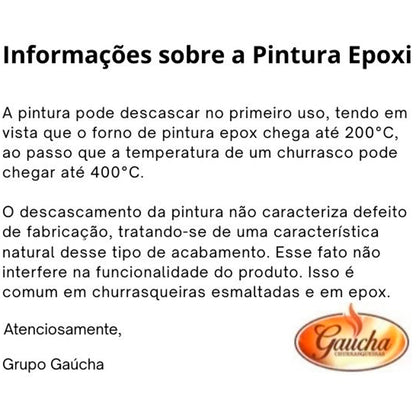 Churrasqueira a Bafo 15kg com 5 espetos Profissional G15