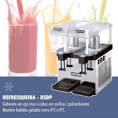 Refresqueira Suqueira Pá 2 Cubas Croydon 30 Litros Maquina de Suco RSDP