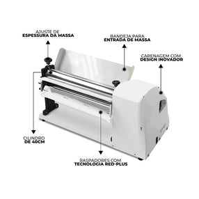 Cilindro Elétrico 40cm Massa Pão Pizza Pastel CSC40