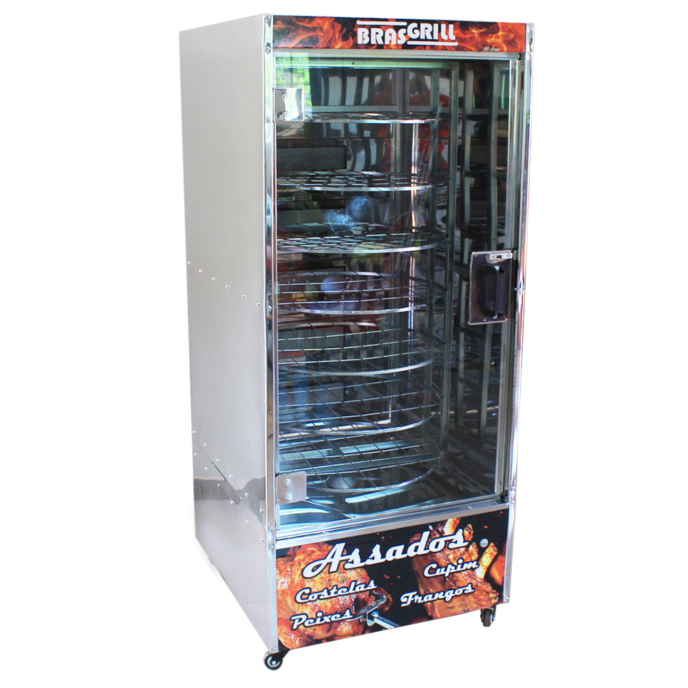 Maquina de Assar Frango e Carne Rotativo Brasgrill 56 Frangos