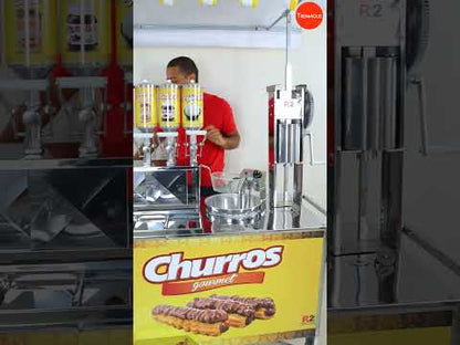 Carrinho de Churros Gourmet Completo 4 Doceiras Profissional
